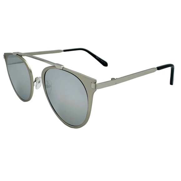 7039 | Silver Mirror Circle Sunglasses - Picture 2 of 5
